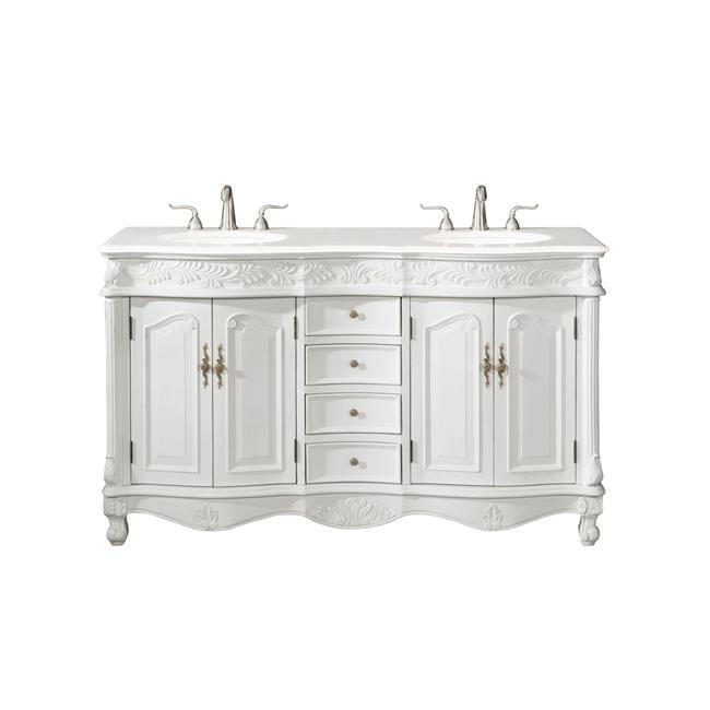 Elegant Lighting Vf-1049-Vw Windsor 60" Free Standing Double Basin Vanity Set - Off White