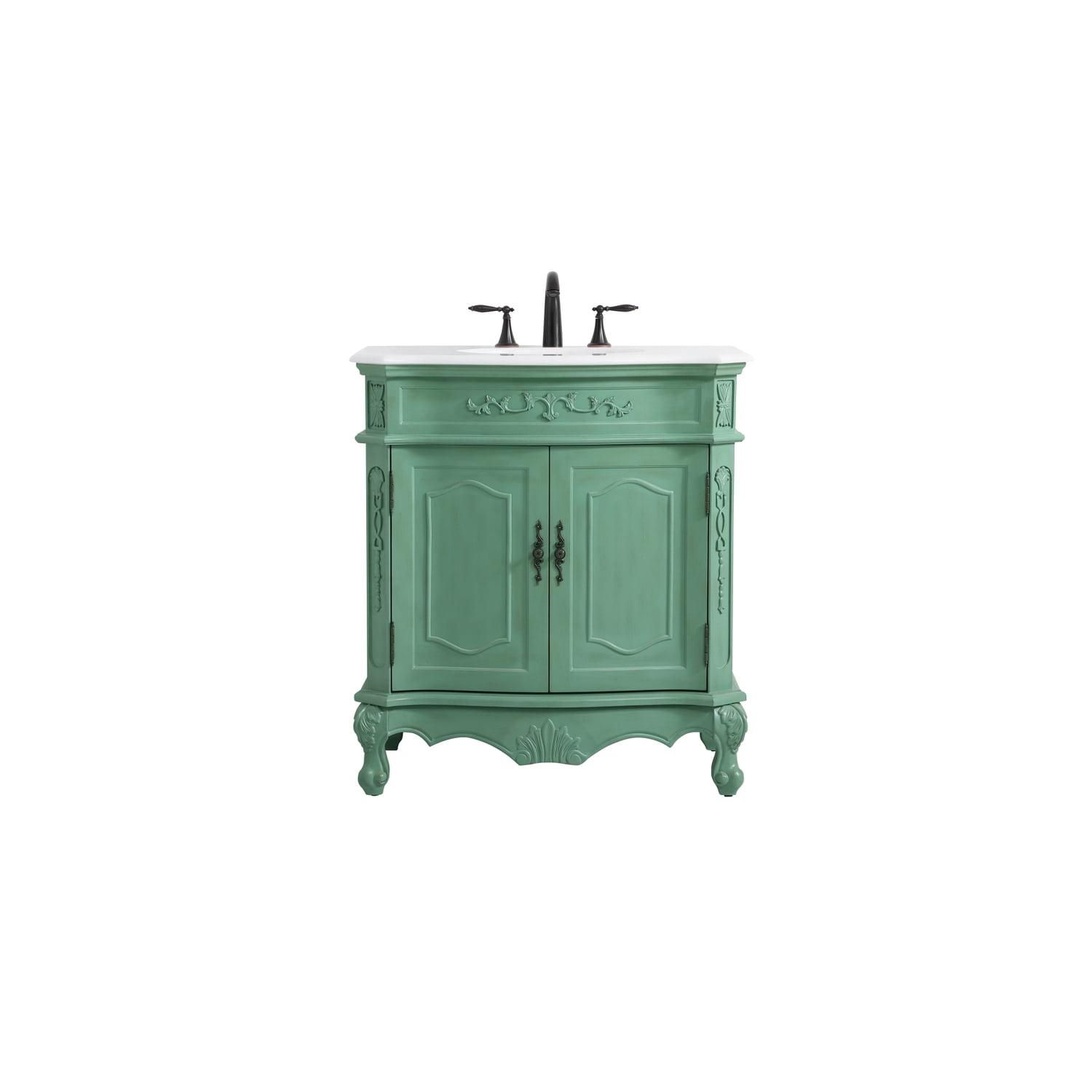 Elegant Kitchen and Bath Elegant Kitchen and Bath 32 Inch Single Bathroom Vanity with Ivory White Engineered Marble