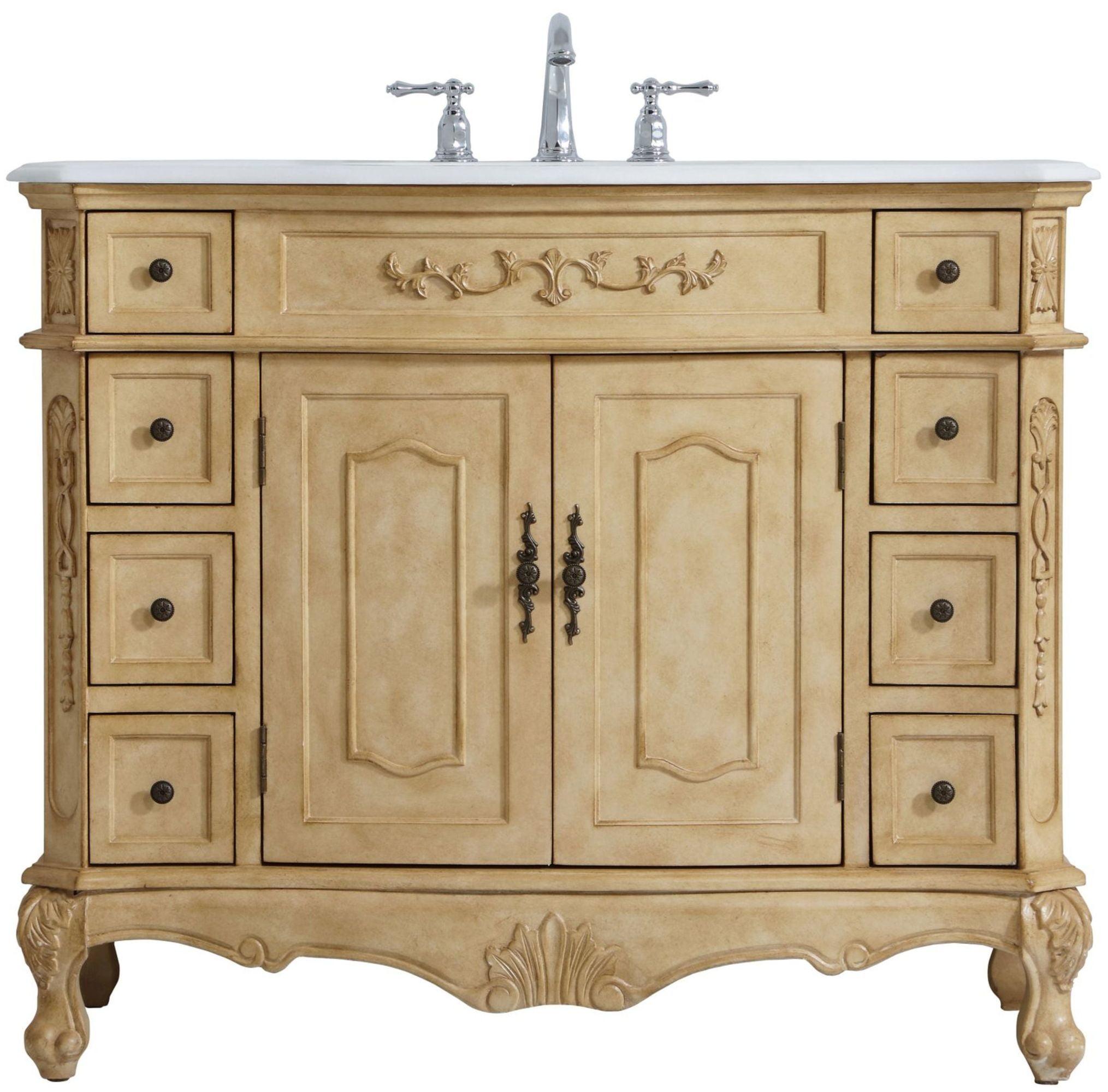 Elegant Lighting Vf10142-Vw Danville 42" Free Standing Single Basin Vanity Set - Beige