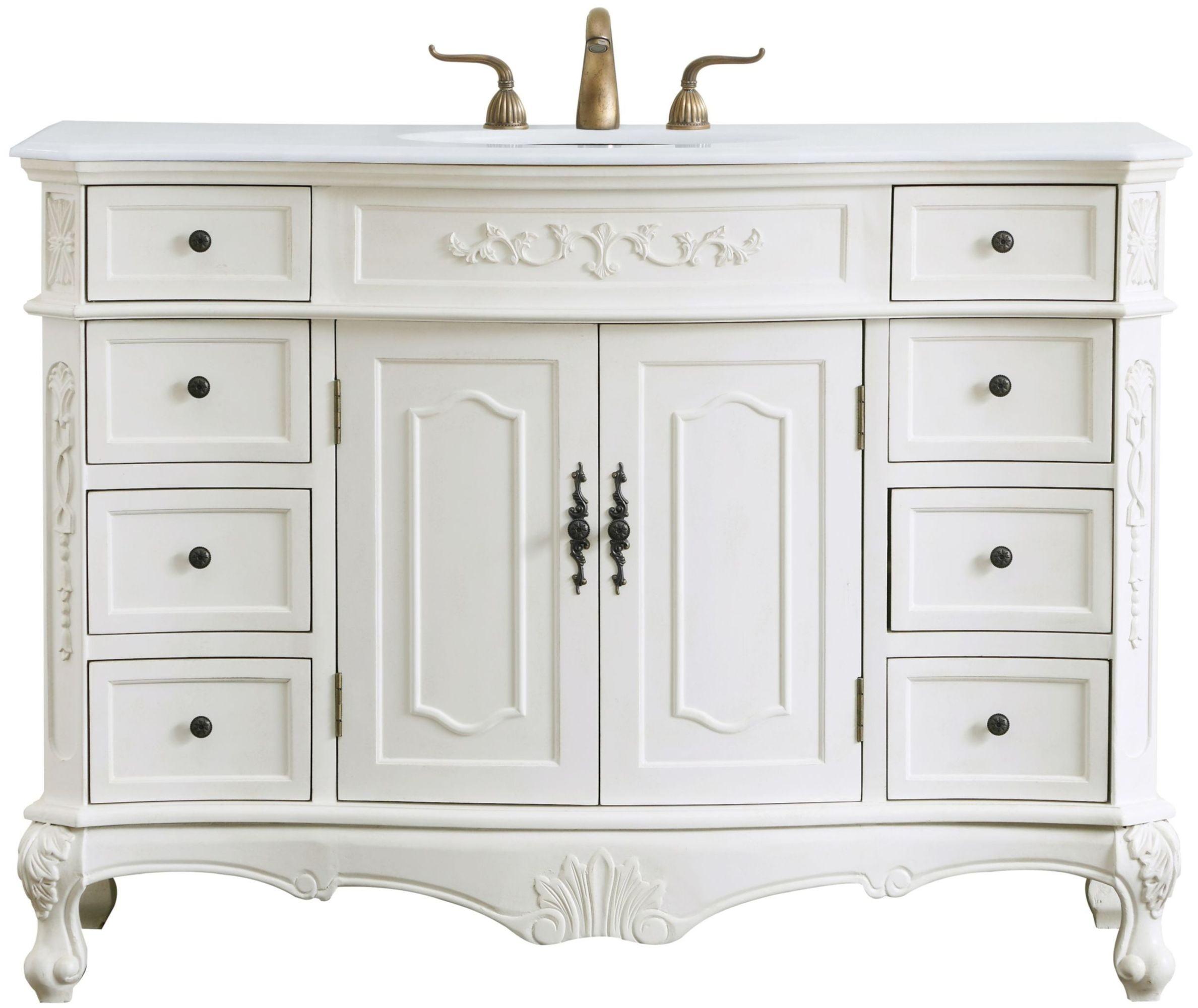 Elegant Lighting Vf10148-Vw Danville 48" Free Standing Single Basin Vanity Set - Off White