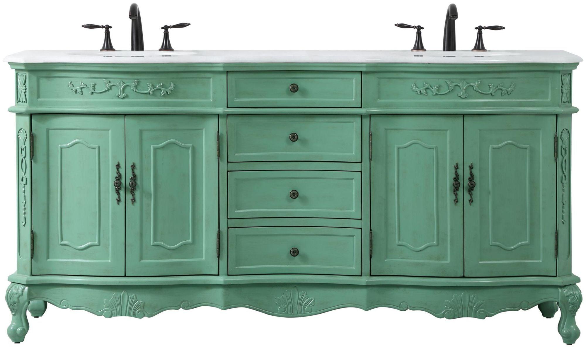 Elegant Lighting Vf10172d-Vw Danville 72" Free Standing Double Basin Vanity Set - Vintage