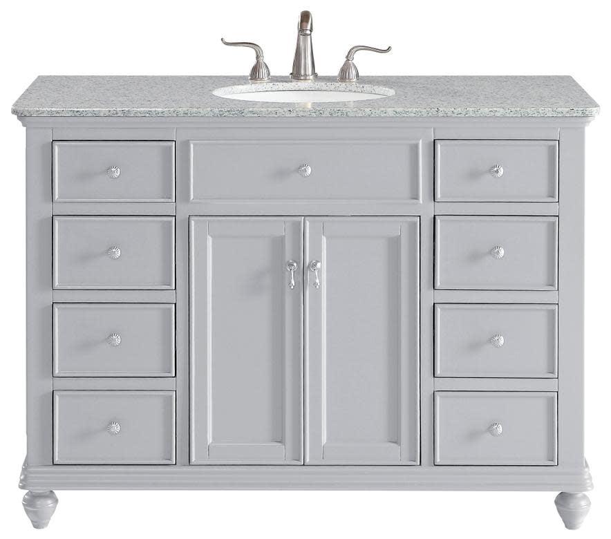 Light Grey Granite Top Single Basin Vanity Set