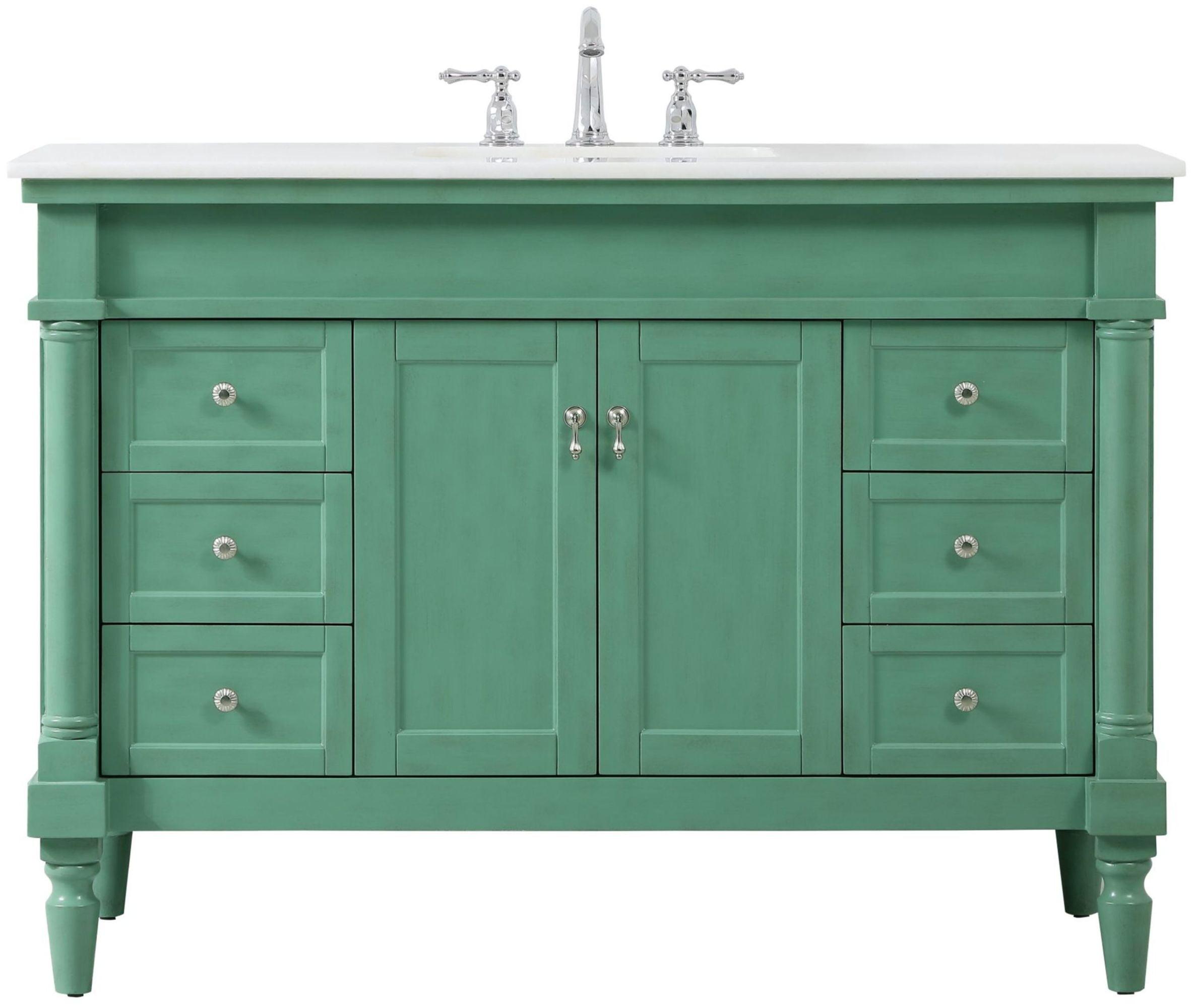 Elegant Lighting Vf13048-Vw Lexington 48" Free Standing Single Basin Vanity Set - Vintage