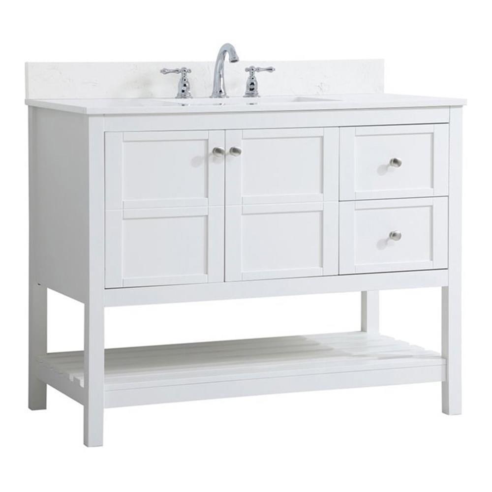 Prudence 42'' Single Bathroom Vanity with Engineered Marble Top