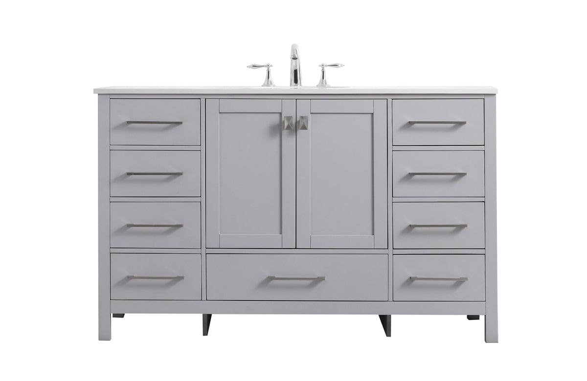 Irene 54'' Single Bathroom Vanity with Engineered Marble Top