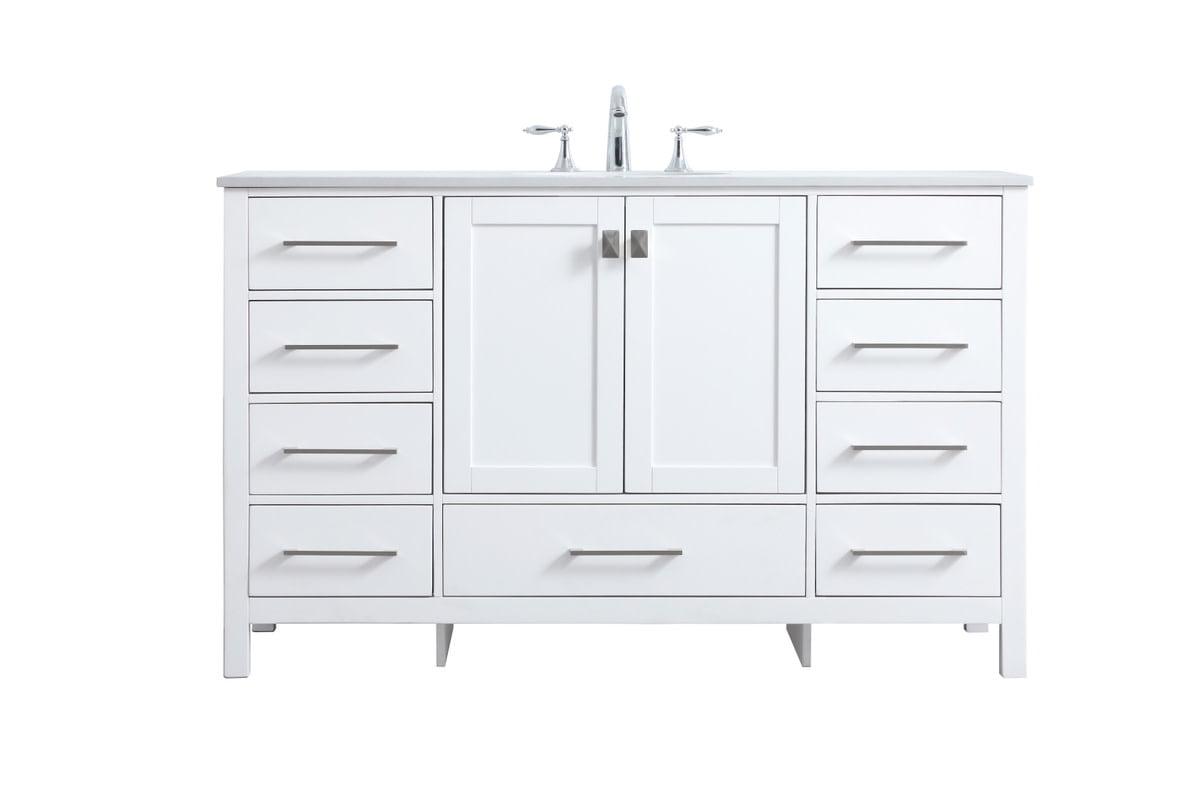 Irene 54'' Single Bathroom Vanity with Engineered Marble Top