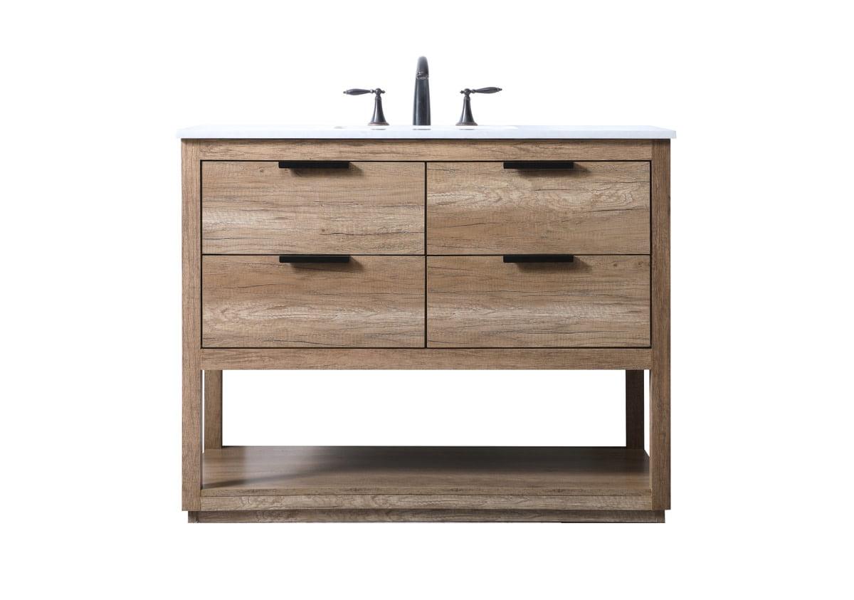 Elegant Lighting Vf19242 Larkin 42" Free Standing Single Basin Vanity Set - Wood