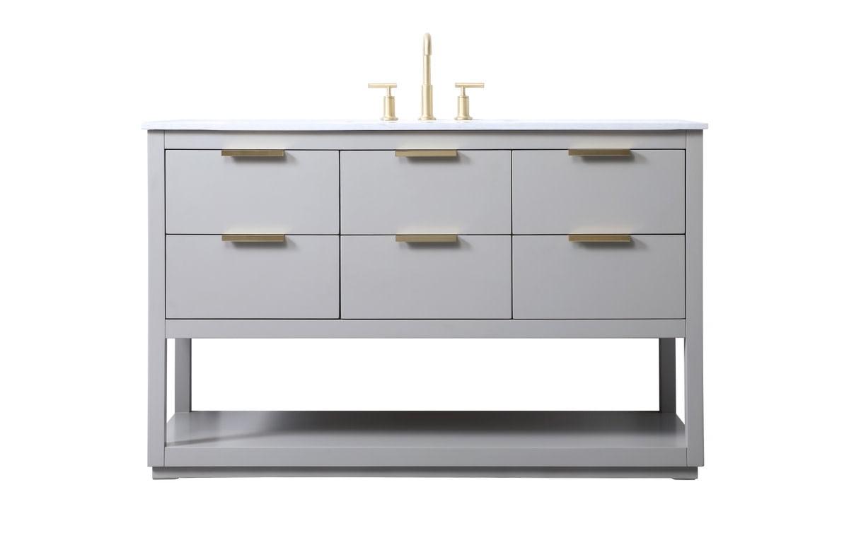 Larkin 54'' Single Bathroom Vanity with Engineered Marble Top