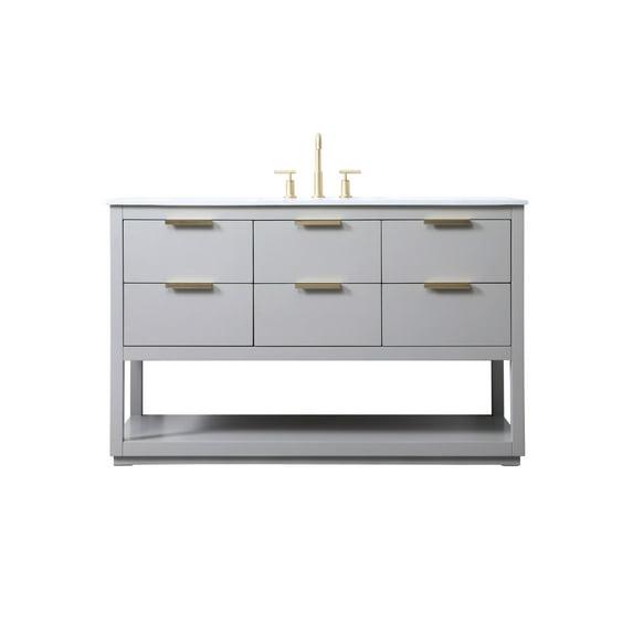 Larkin 54'' Single Bathroom Vanity with Engineered Marble Top
