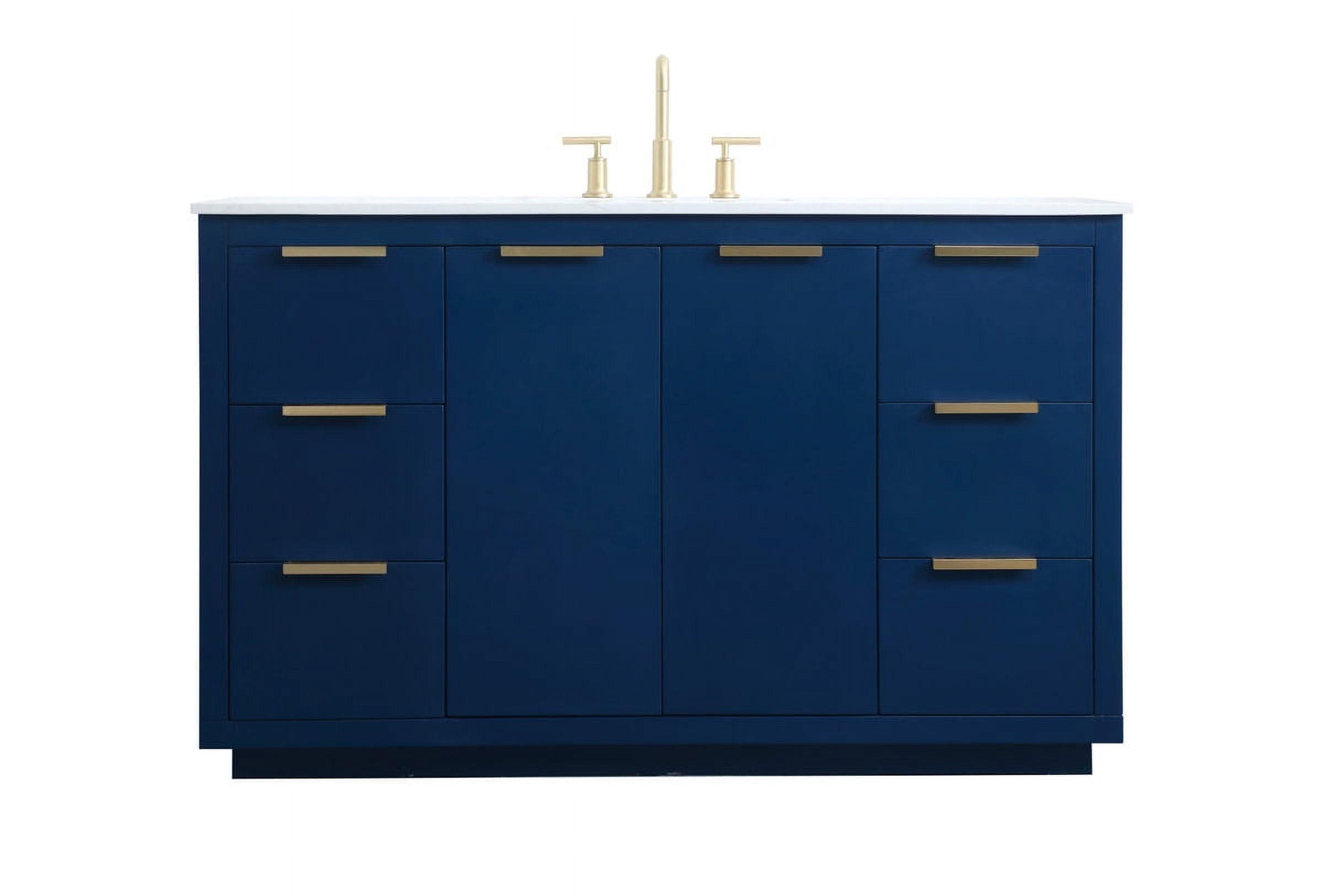 Elegant Decor Blake 42" Aluminum Alloy MDF Single Bathroom Vanity in Blue
