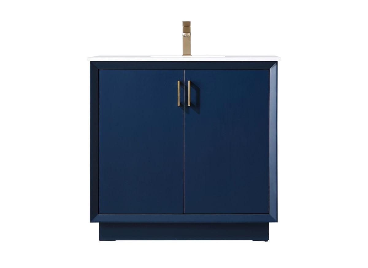 Hayes 36'' Single Bathroom Vanity with Engineered Marble Top