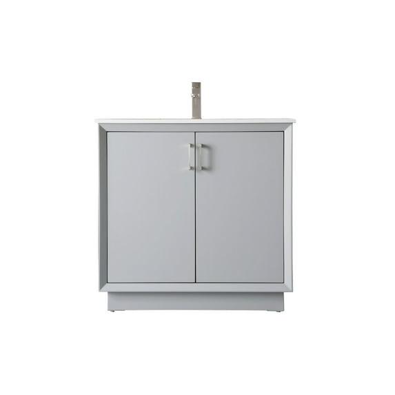 Hayes 36'' Single Bathroom Vanity with Engineered Marble Top