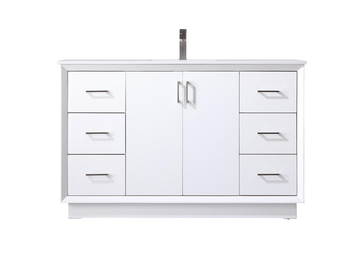 Hayes 54'' Single Bathroom Vanity with Engineered Marble Top