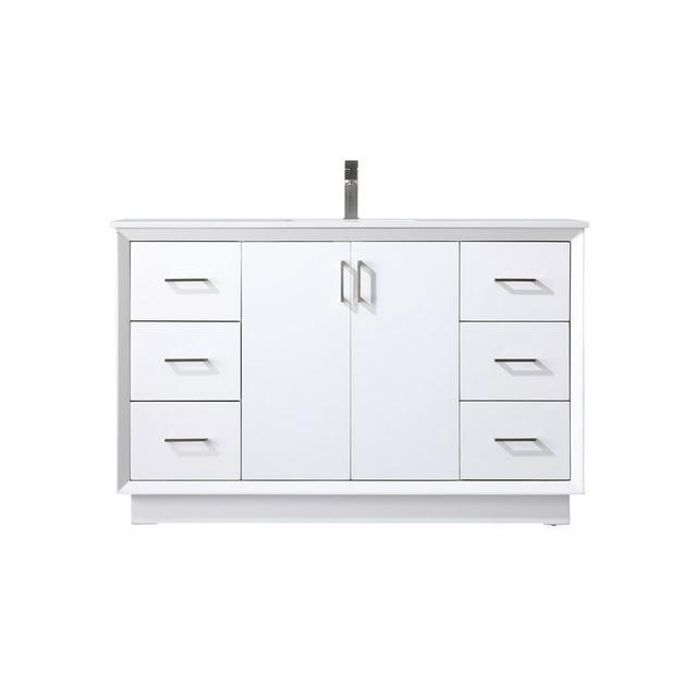 Hayes 54'' Single Bathroom Vanity with Engineered Marble Top