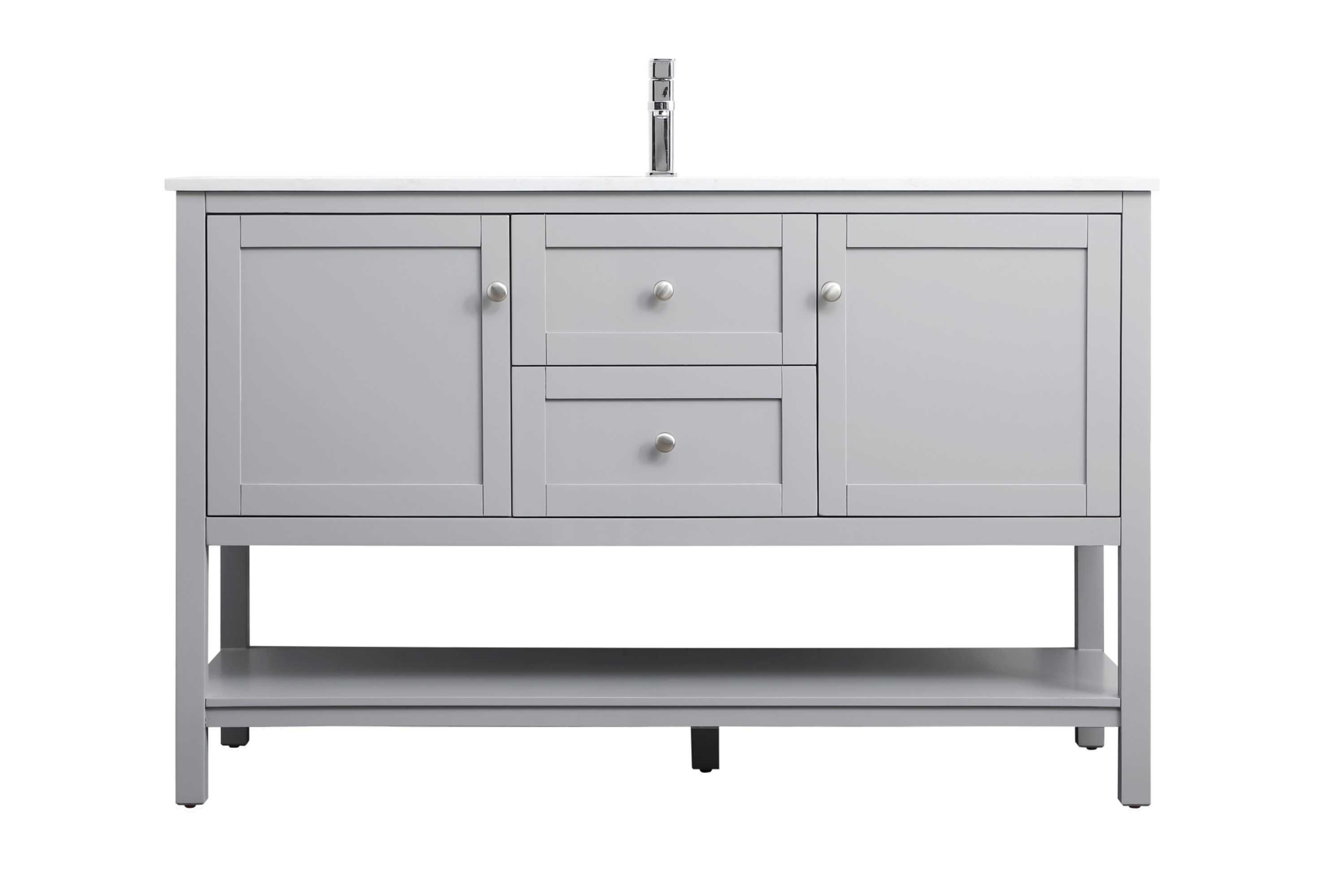 Hokku Designs Heath 54’’ Bathroom Vanity With Engineered Marble