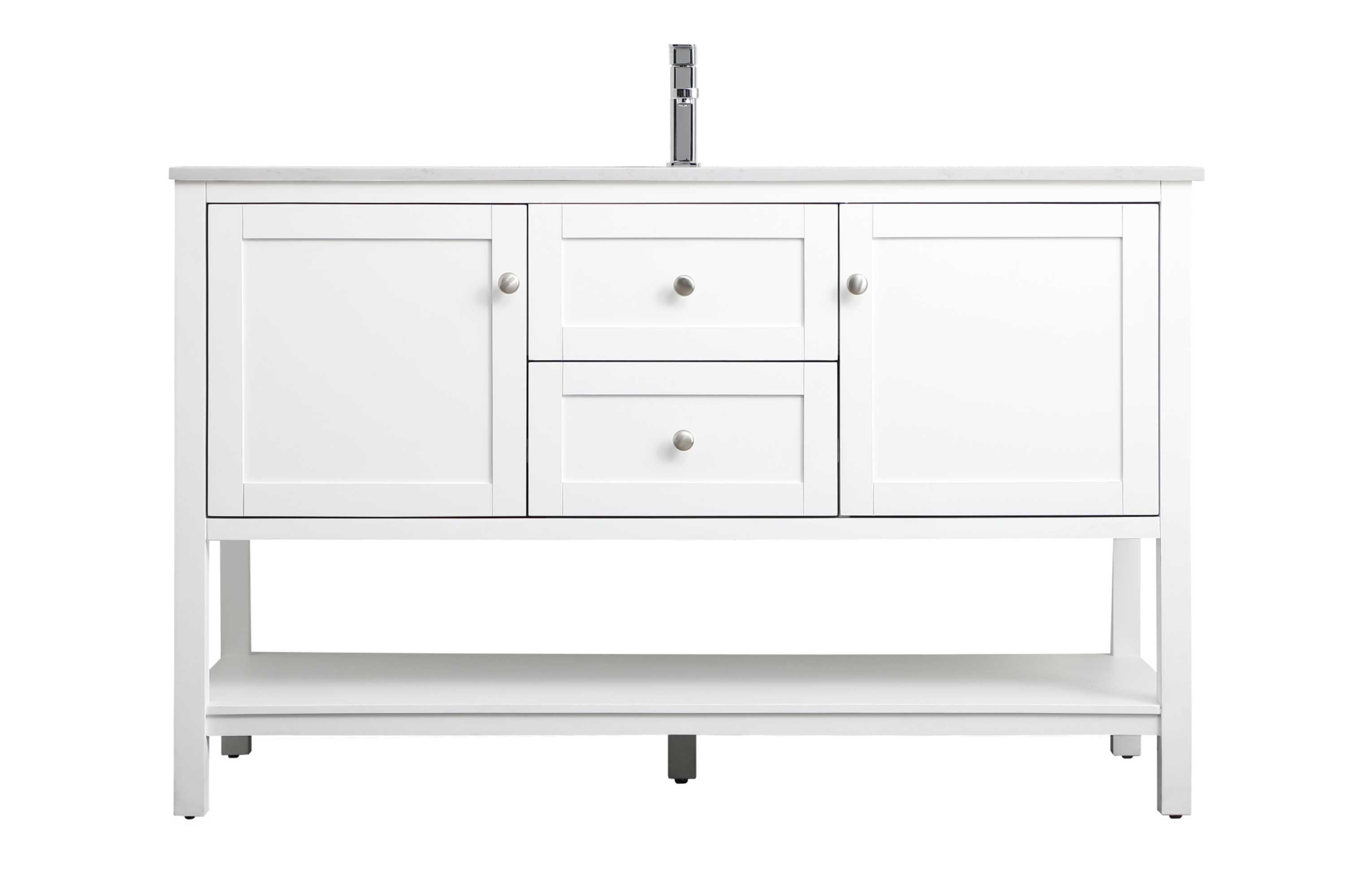 Hokku Designs Heath 54'' Double Bathroom Vanity with Engineered Marble Top