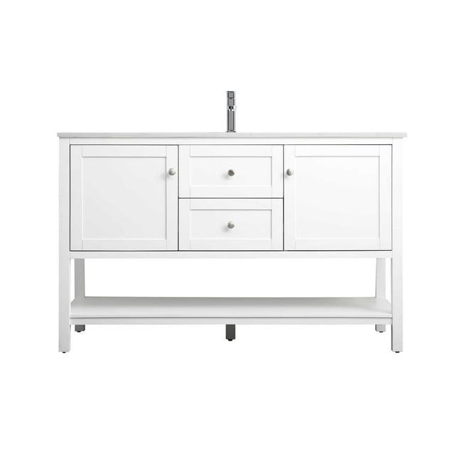 Hokku Designs Heath 54'' Double Bathroom Vanity with Engineered Marble Top