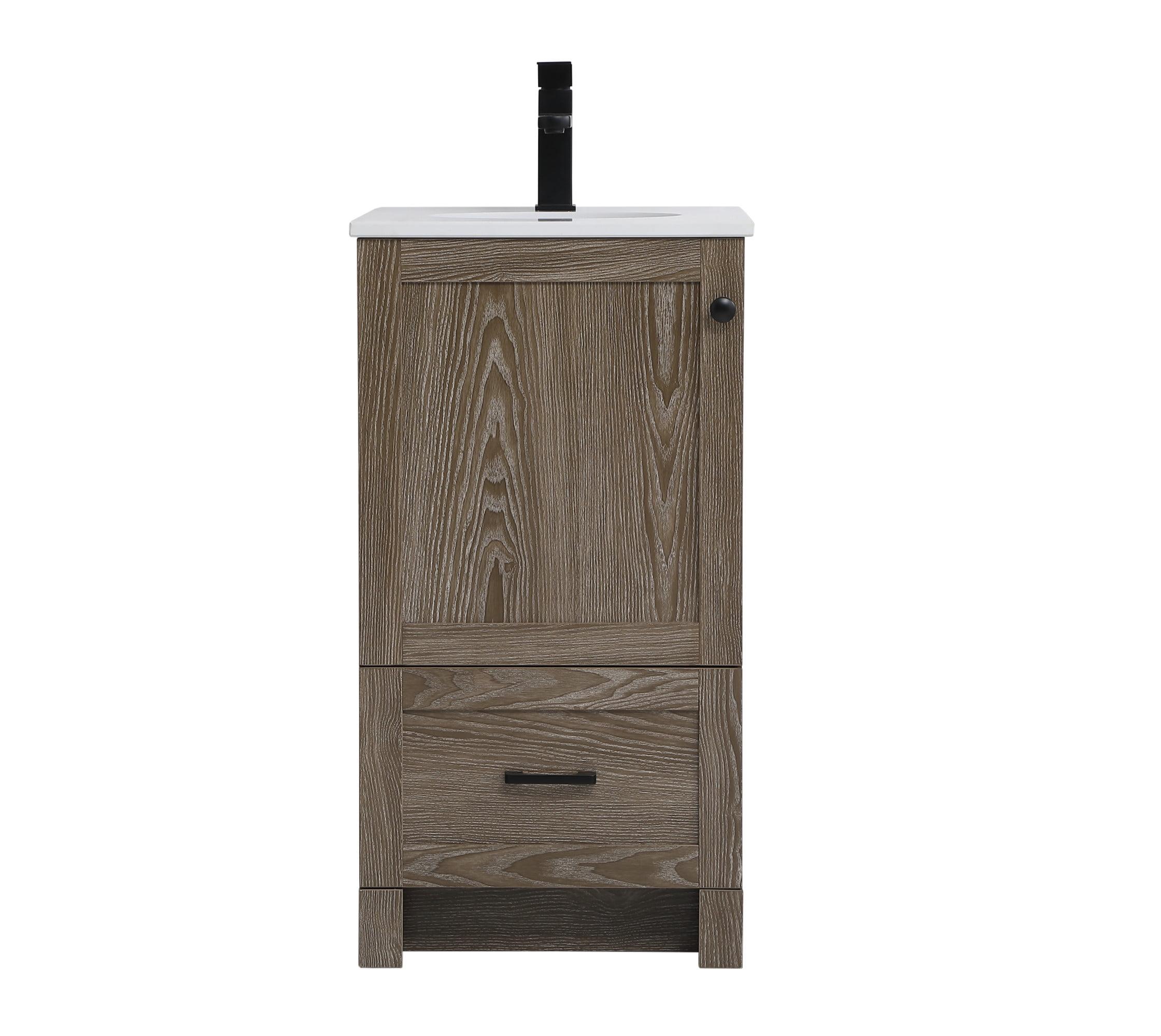 Elegant Kitchen and Bath Elegant Kitchen And Bath 18 Inch Single Bathroom Vanity In Weathered Oak
