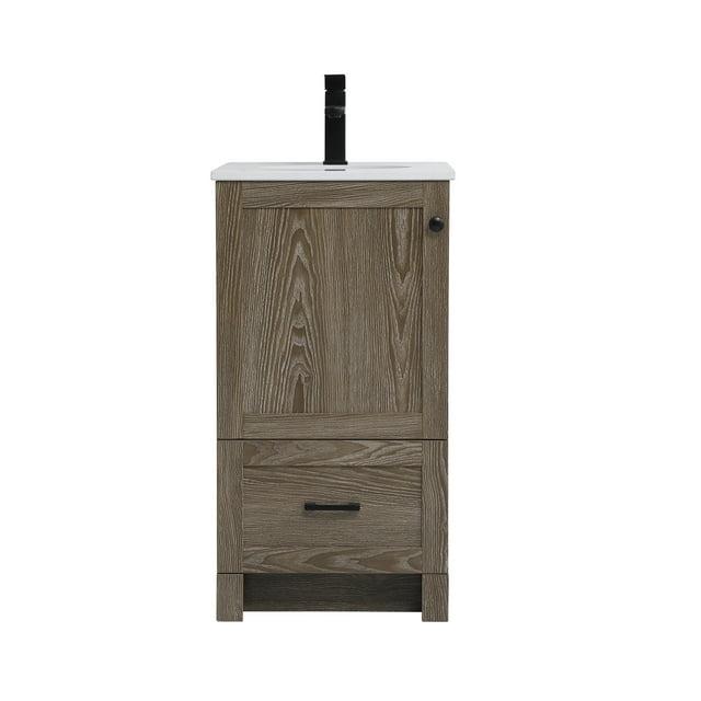 Elegant Kitchen and Bath Elegant Kitchen And Bath 18 Inch Single Bathroom Vanity In Weathered Oak