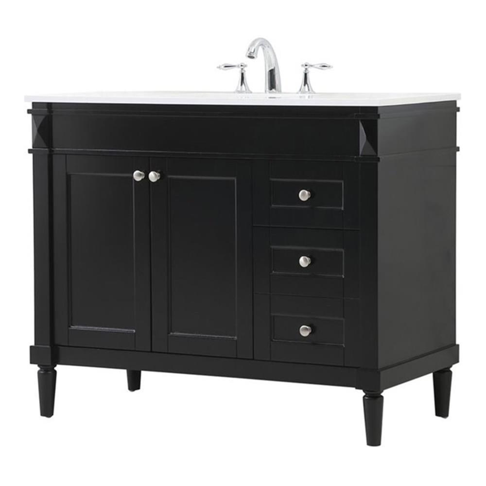 Bennett 42" Black Engineered Marble Single Bathroom Vanity