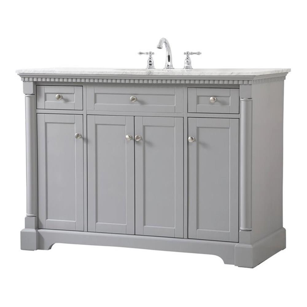 Clarence 48" Gray Solid Wood and MDF Single Bathroom Vanity