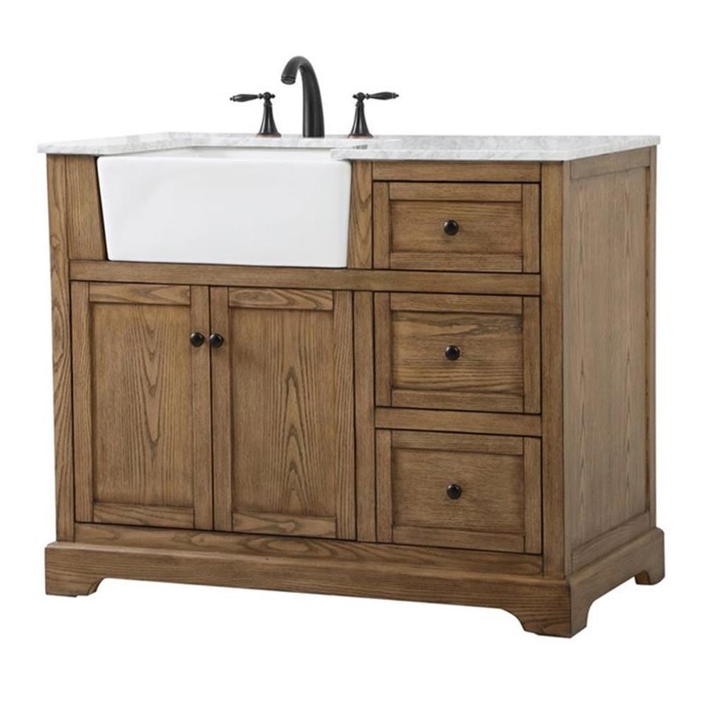 Driftwood 42" Single Bathroom Vanity with Marble Countertop