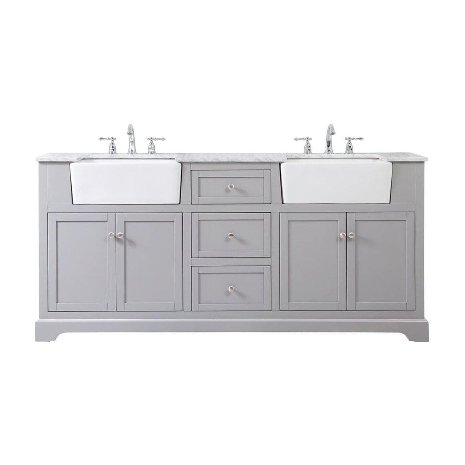 Elegant Decor 72 inch double bathroom vanity in grey