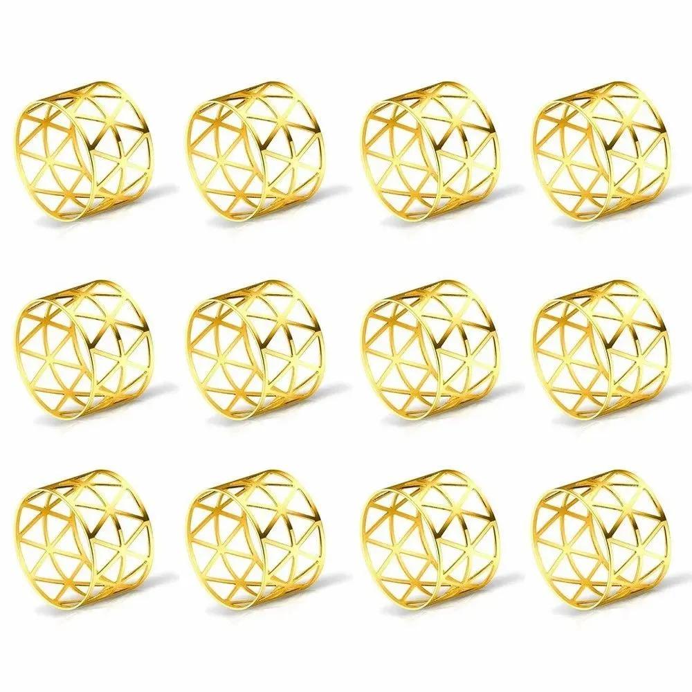 12PCS – Napkin Rings, Gold Napkin Rings Set of 12, Holiday Napkin Holders for Dining, Anniversary, Birthday, Christmas, Easter, Fall, Halloween, Thanksgiving, Party of Table Setting