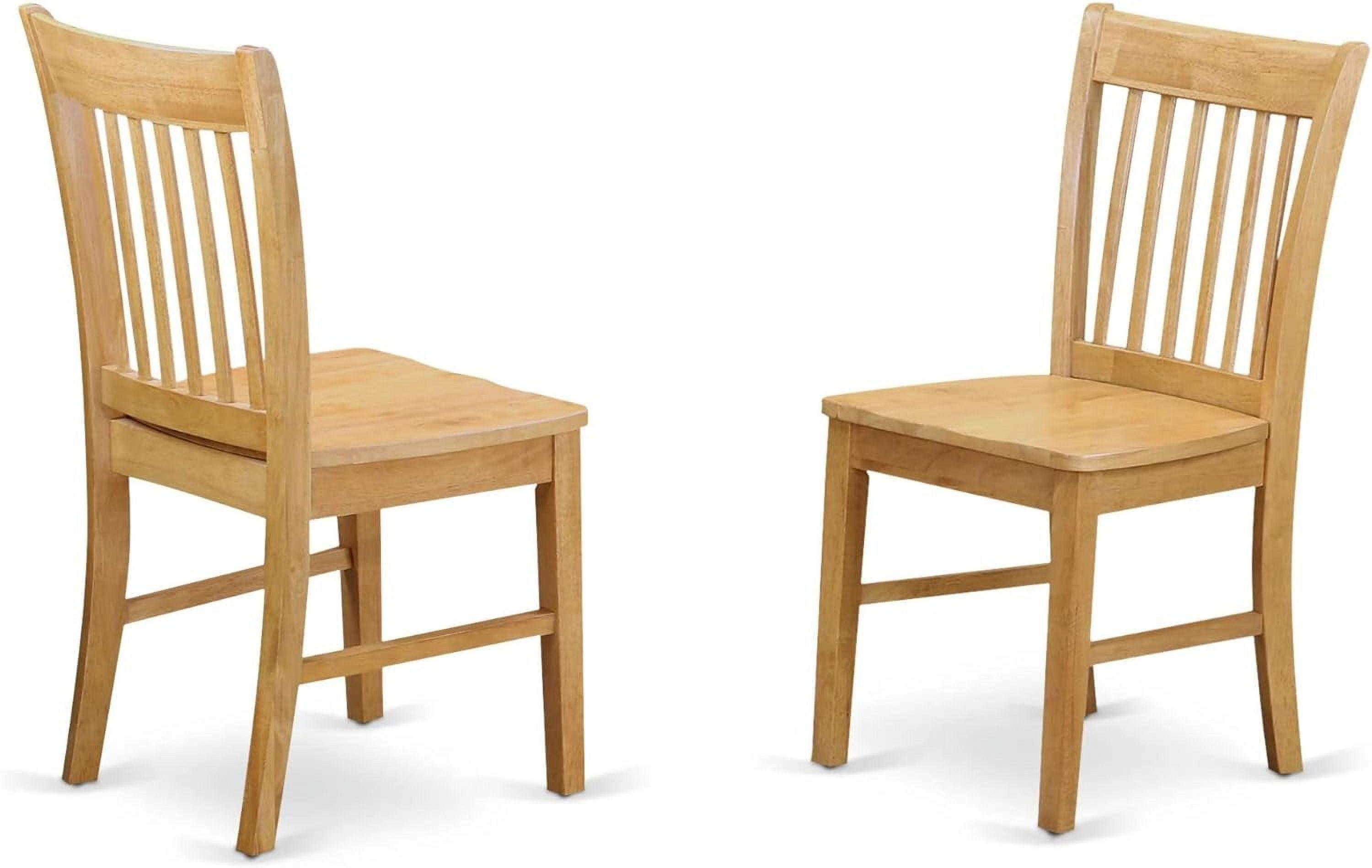 Norfolk Oak Slat Back Wooden Dining Chairs, Set of 2