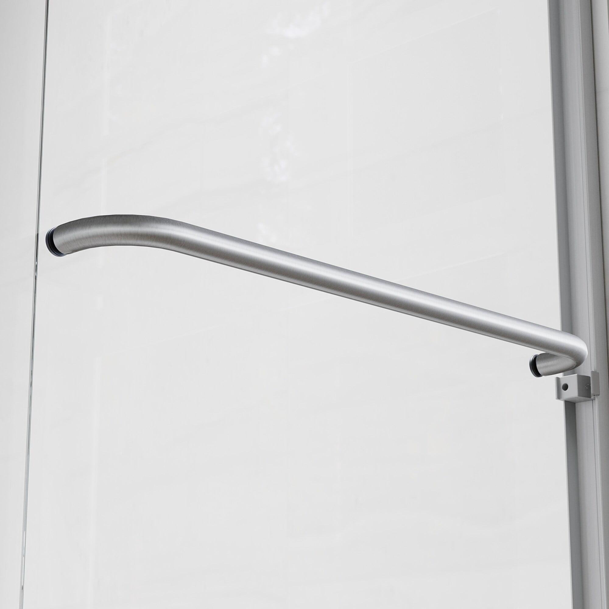 Elegant  Semi-Frameless Double Sliding Shower Doors in Brushed Nickel Finish Various Sizes Shower Enclosure 54''W x 72''H