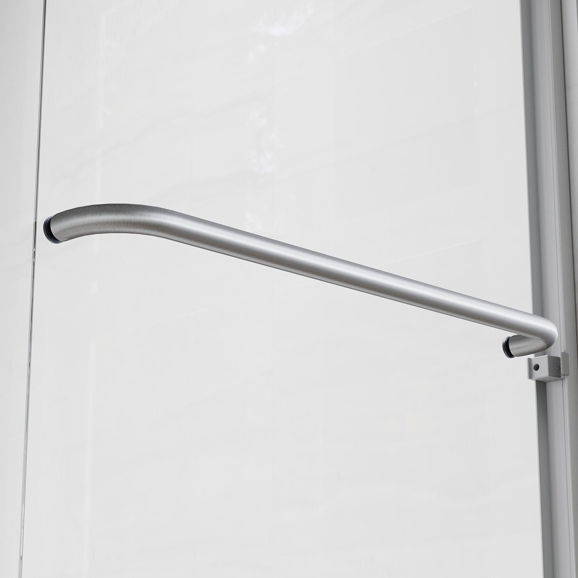 Elegant  Semi-Frameless Double Sliding Shower Doors in Brushed Nickel Finish Various Sizes Shower Enclosure 54''W x 72''H