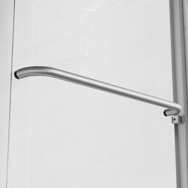 Elegant  Semi-Frameless Double Sliding Shower Doors in Brushed Nickel Finish Various Sizes Shower Enclosure 54''W x 72''H