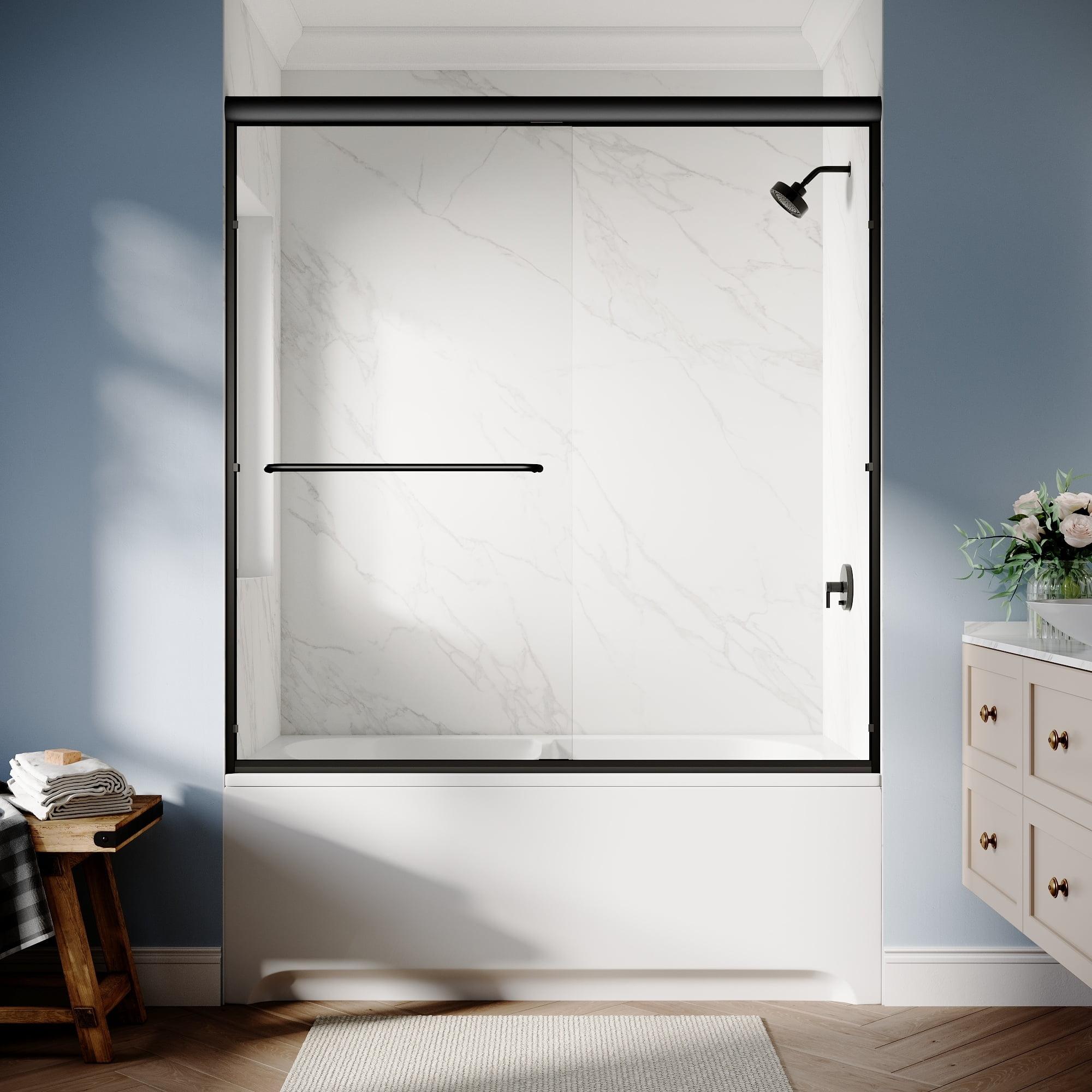 56"-60" W x 57.37" H Semi-Frameless Bypass Tub Door