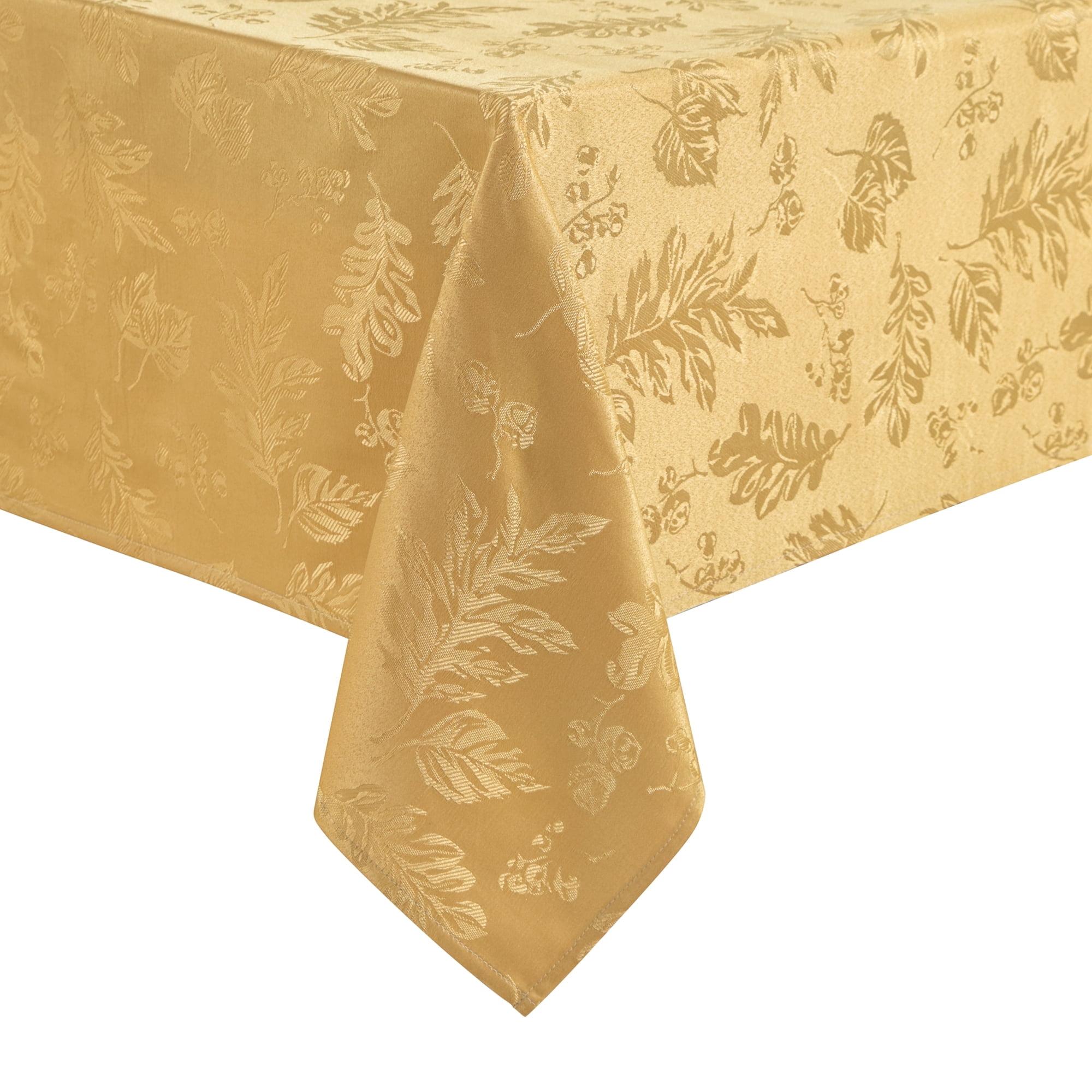 Rhone Woven Leaves Jacquard Fall/Harvest Damask Tablecloth