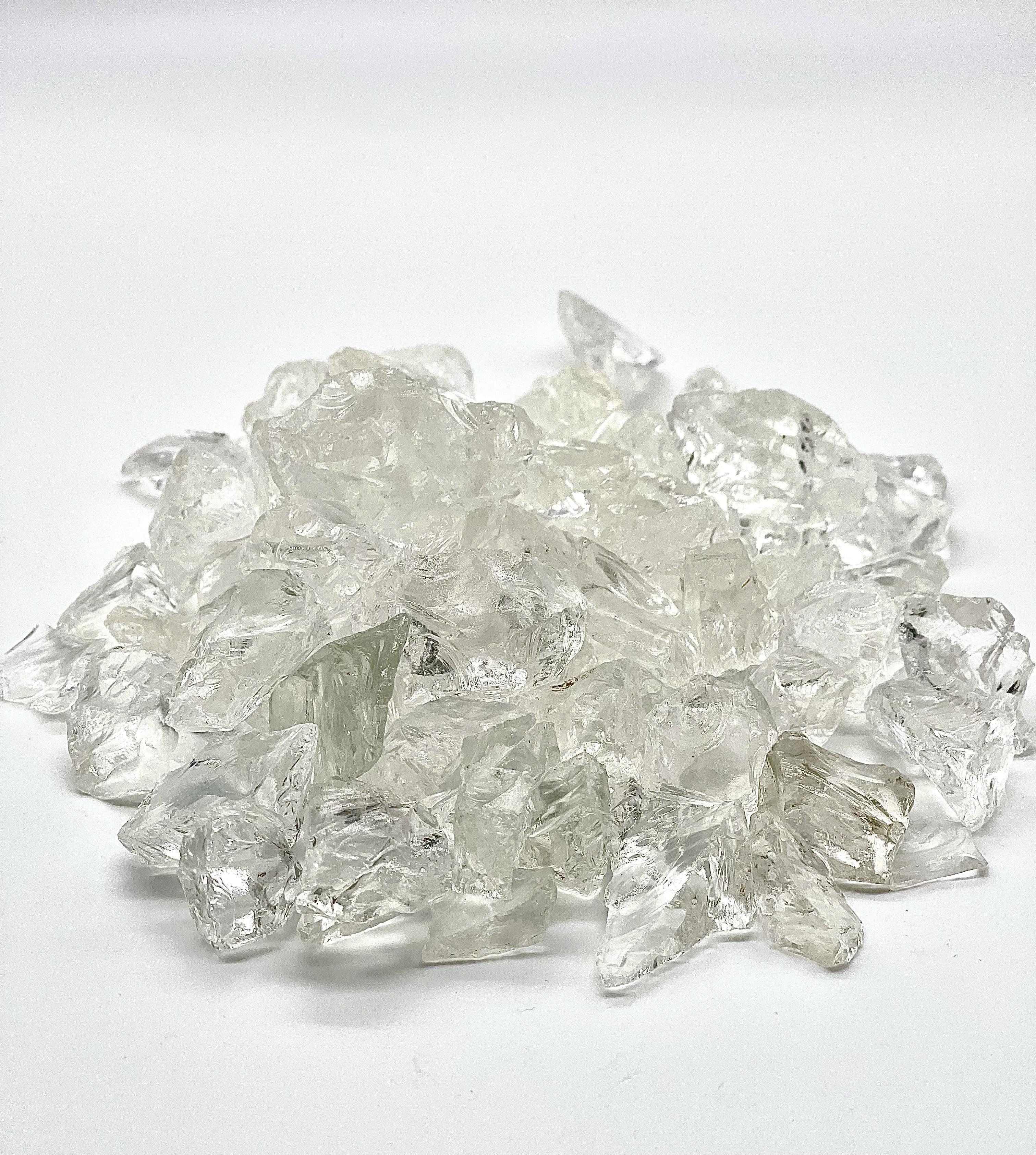 Element Fire Glass Large Crystal Clear Fire Pit Glass Rocks, 1/2"-1" 10 lbs, Indoor or Outdoor Fire Glass, Large Landscape Rock, Decorative Fire Glass