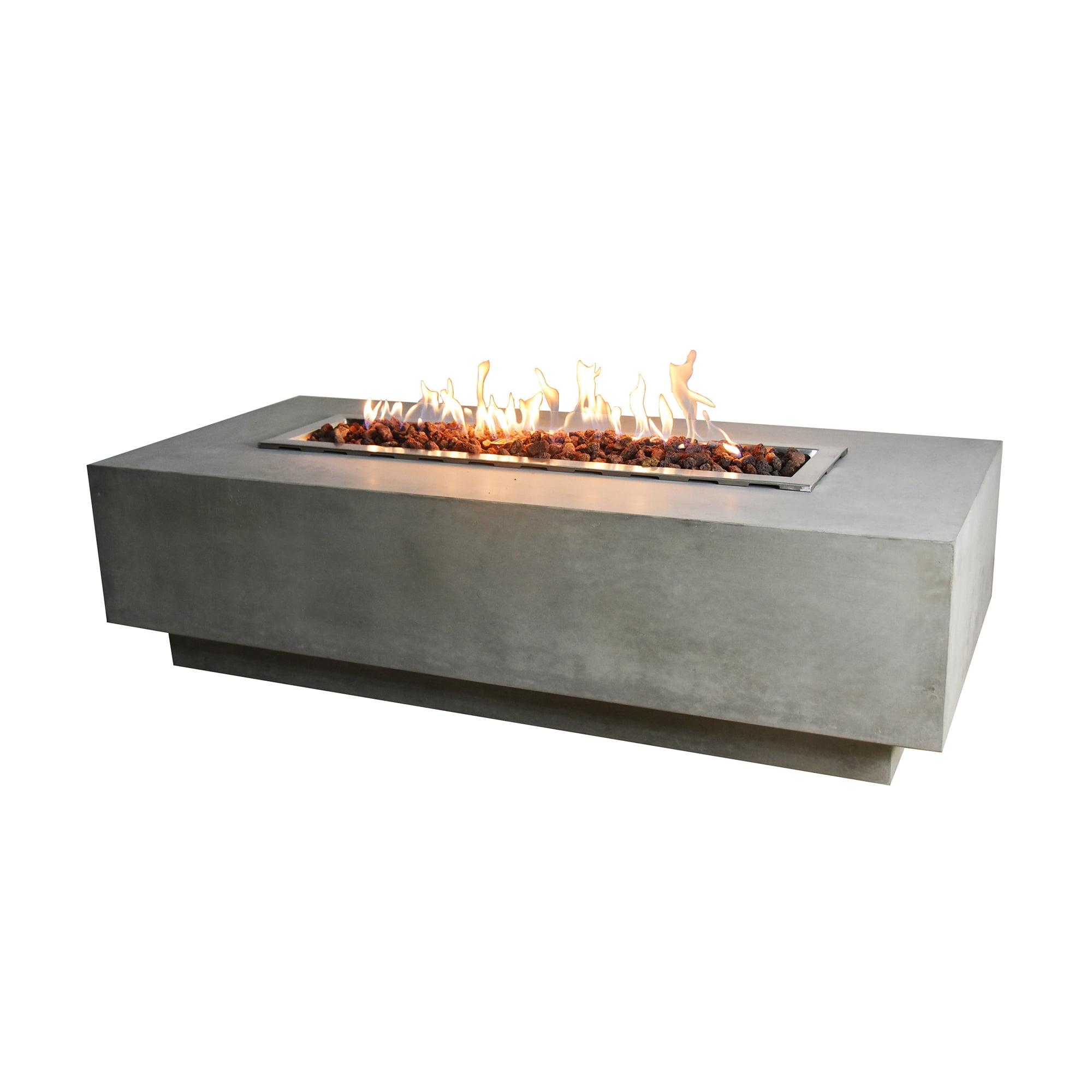 Granville 60" Light Gray Concrete Gas Fire Pit Table