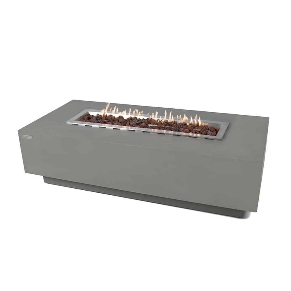 Granville 60" x 27" Rectangle Concrete Outdoor Fire Pit Table-by Elementi