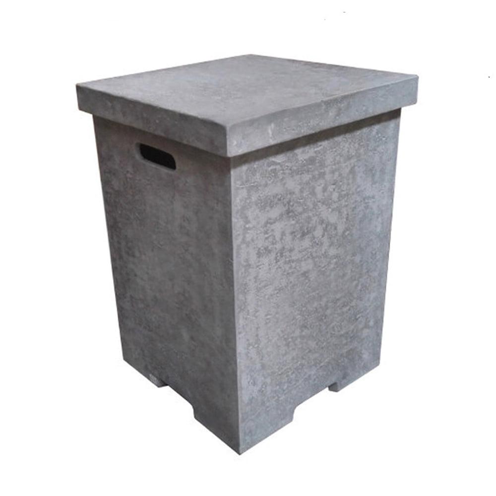 Gray Concrete Propane Tank Cover and Side Table