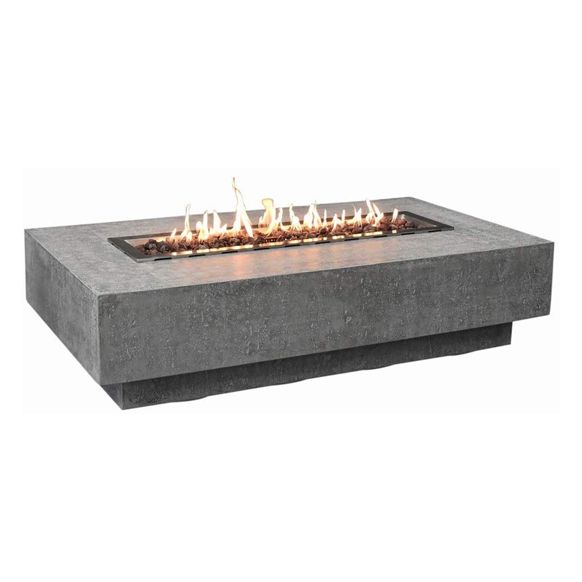 Hampton 56" Light Gray Concrete Gas Fire Pit Table