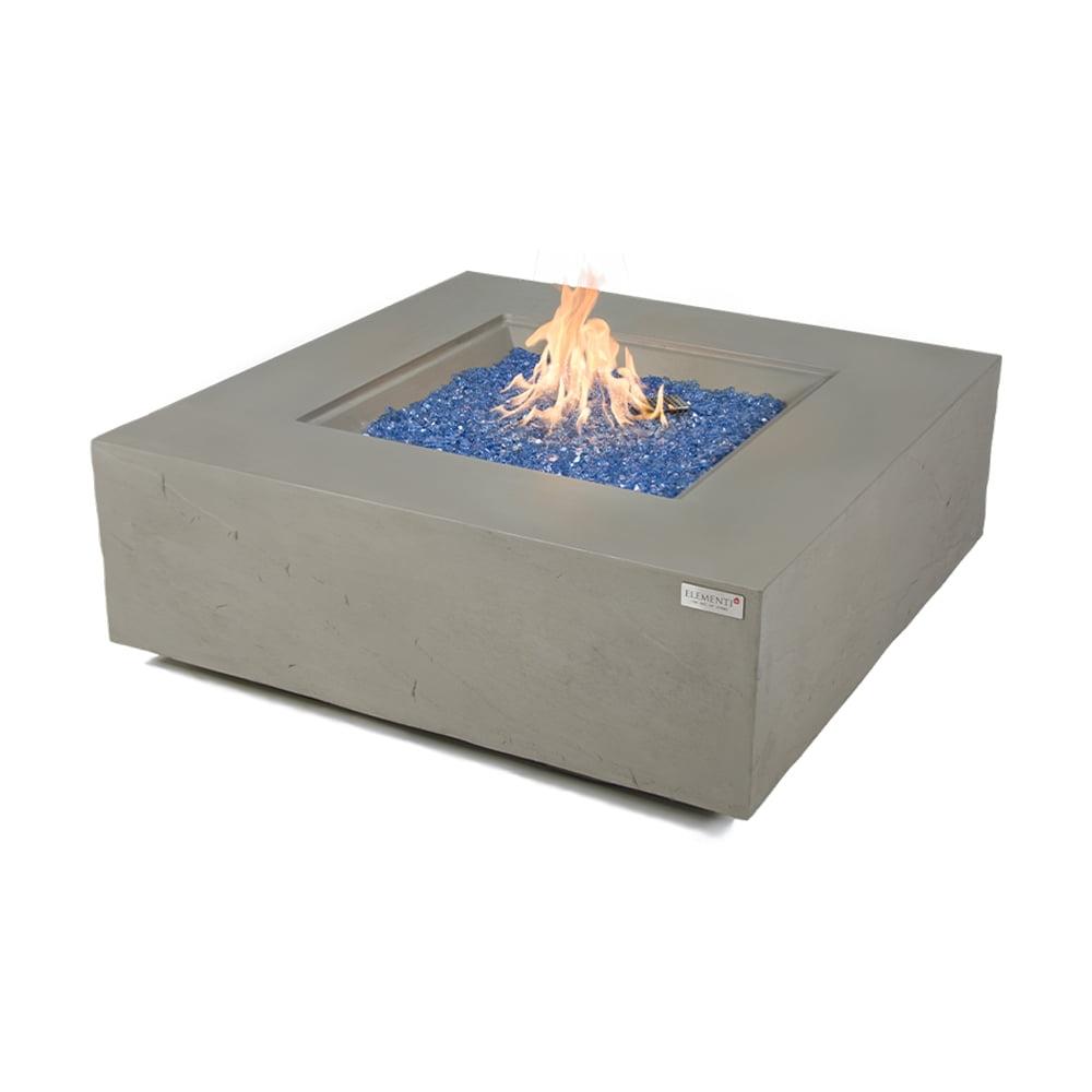 Capertee 40" Gray Concrete Square Gas Fire Pit Table