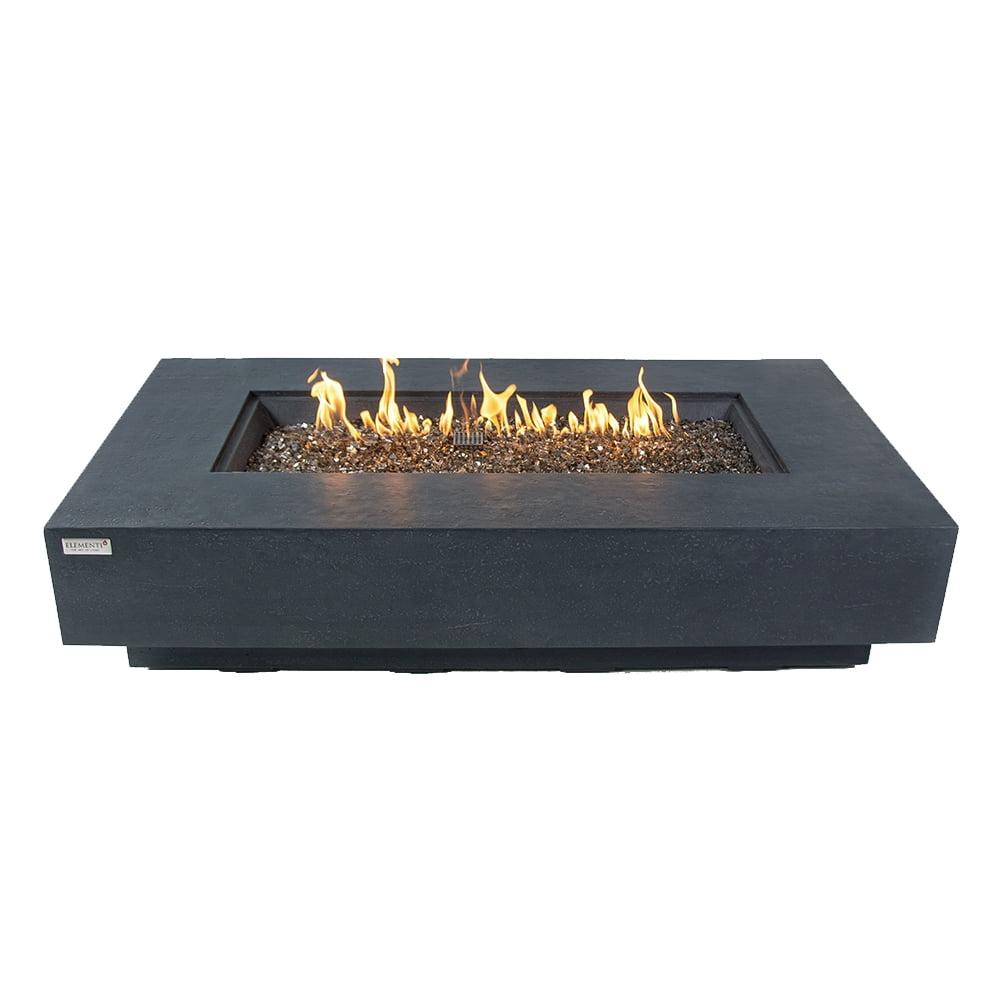 Positano Dark Gray Concrete Rectangular Gas Fire Pit Table