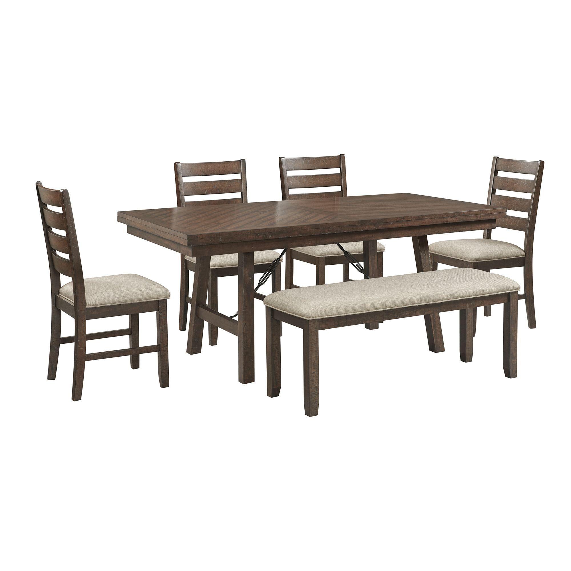 Elements Dex 6PC Dining Set (72" Table + 4 Chairs + Bench) in Cherry