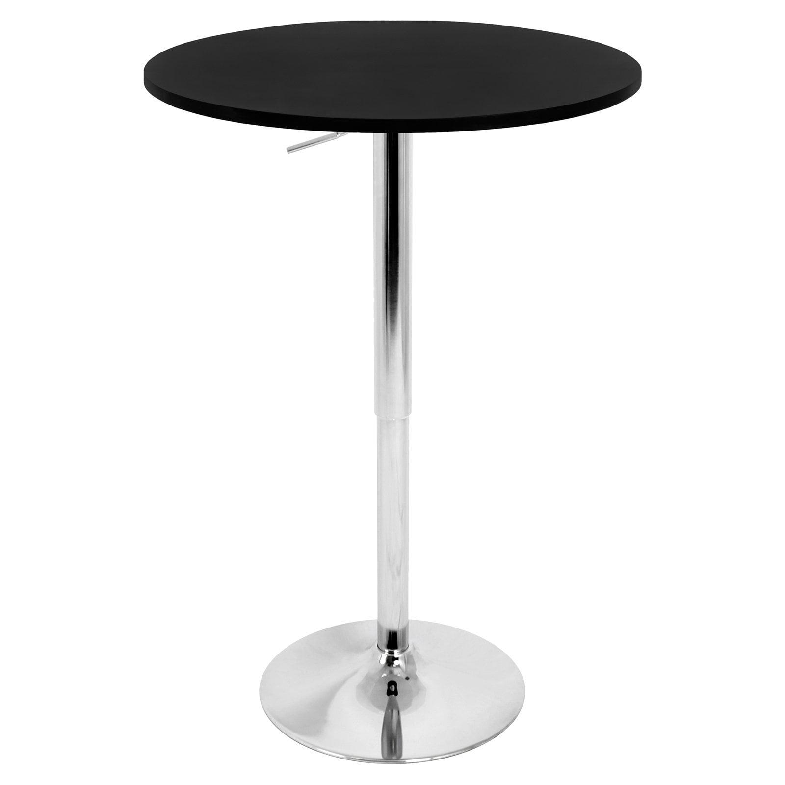 27.5'' Contemporary Scandinavian Adjustable Bar Height Table with Chrome Frame