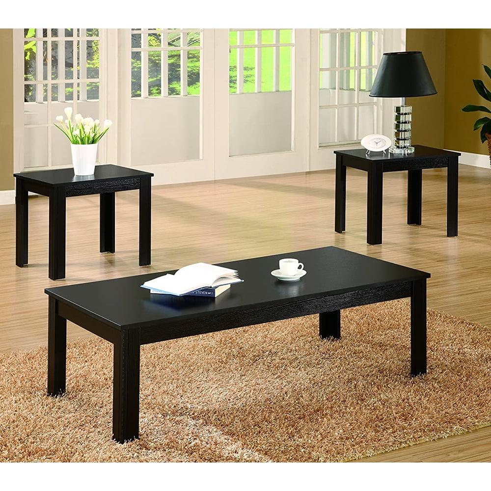 Coaster Elias 3-Piece Wood Occasional Coffee Table Set in Black