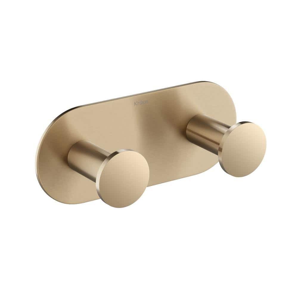 Elie Brushed Gold Double Wall Mounted Towel Hook