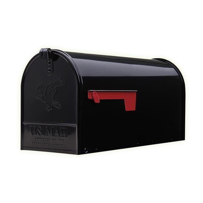 Elite Large Black Galvanized Steel Post-Mount Mailbox