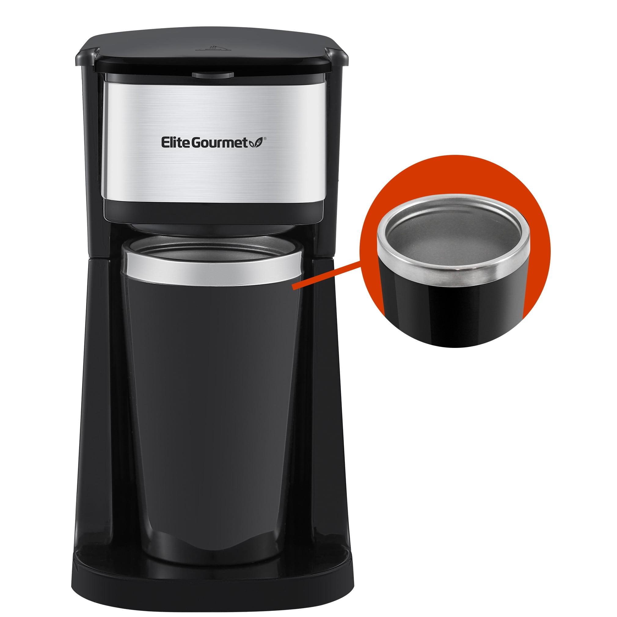 Elite Black Single Serve Coffee Maker with Travel Mug