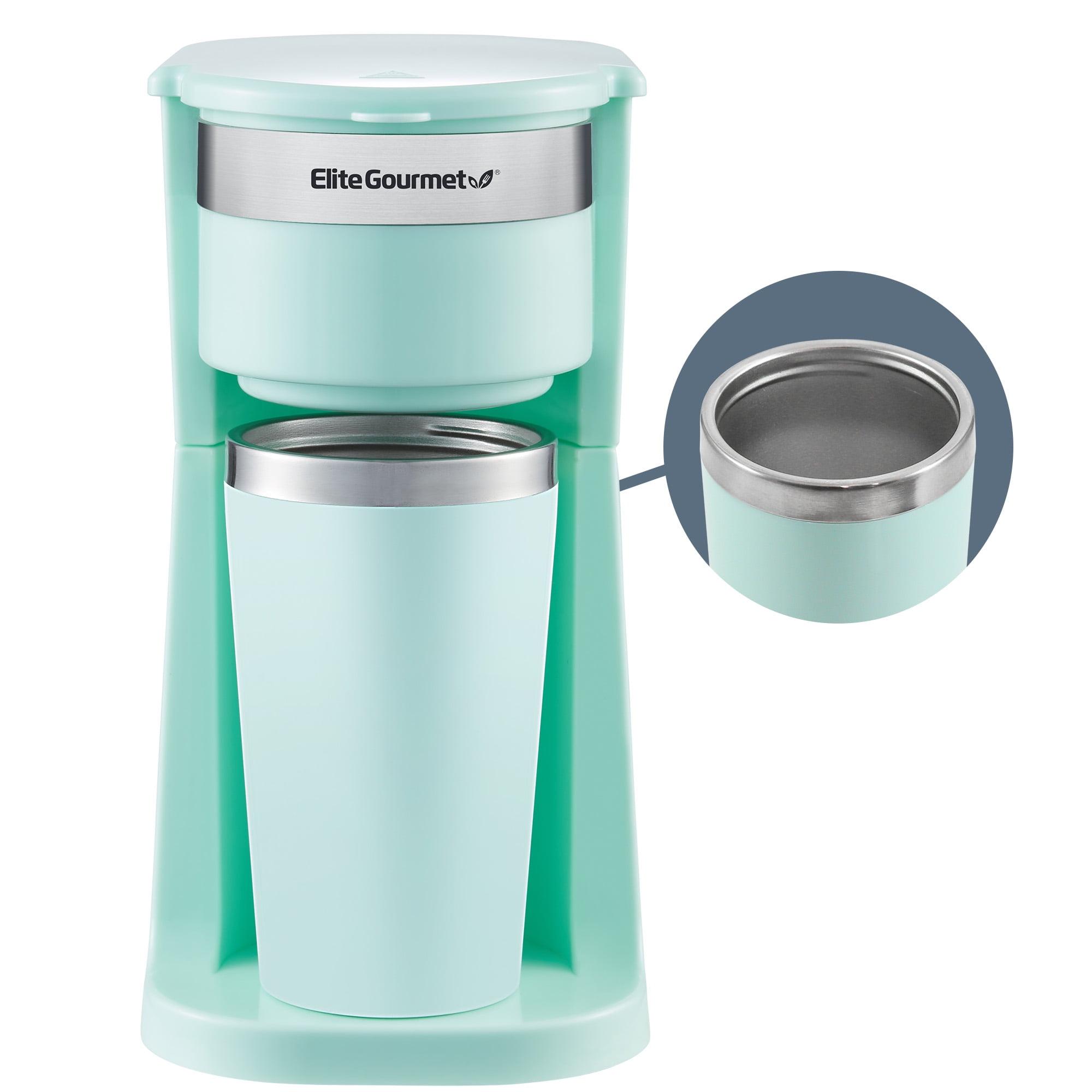 Mint Green Single Serve Coffee Maker with Travel Cup