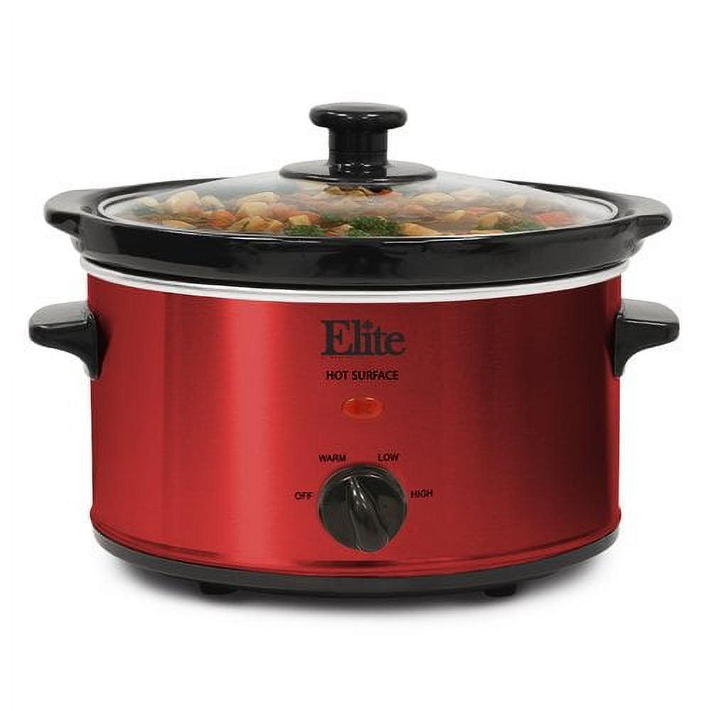 Metallic Red 2-Quart Stainless Steel Slow Cooker