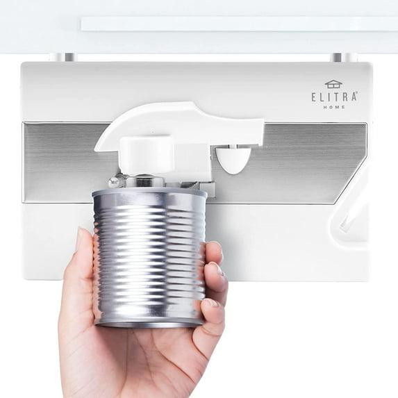 Elitra 3 in 1 Under the Cabinet Electric Can Opener, Blade Sharpener, Bottle Opener - White